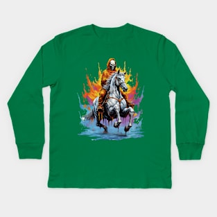 Skeleton Horse Rider Kids Long Sleeve T-Shirt